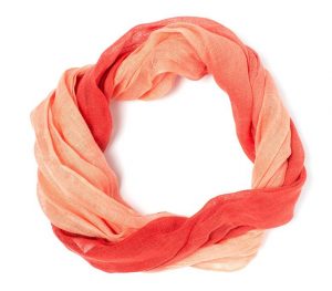 EDC by ESPRIT : Red&Coral Gradient Linen Circular Scarf